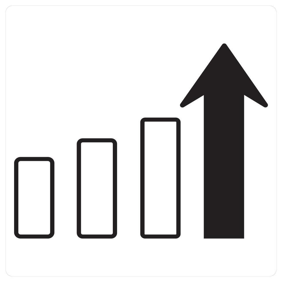 Growth concept in black filled color vector