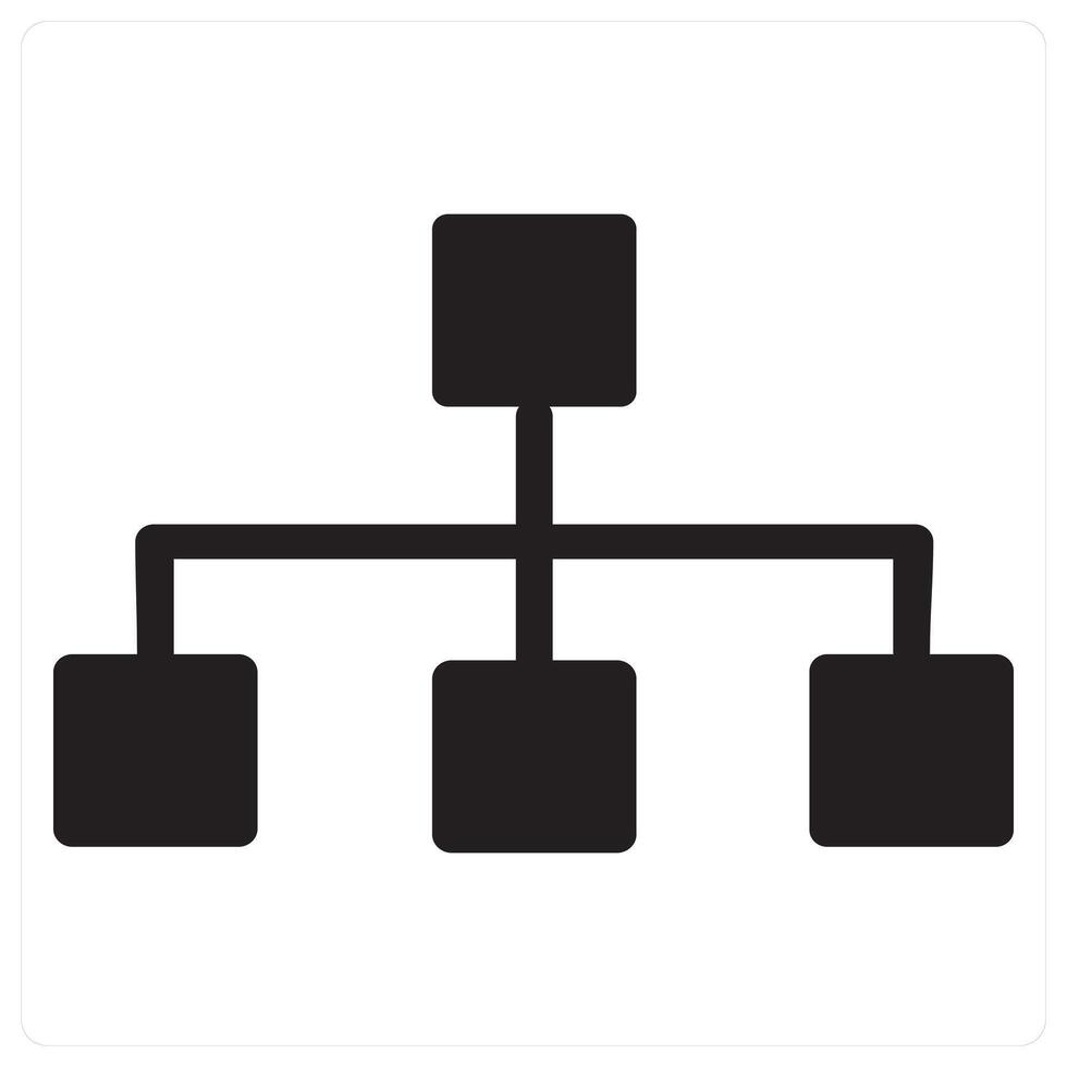 Hierarchy and structure icon concept in black filled color vector