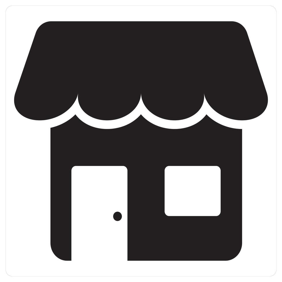 Store and shop icon concept in black filled color vector