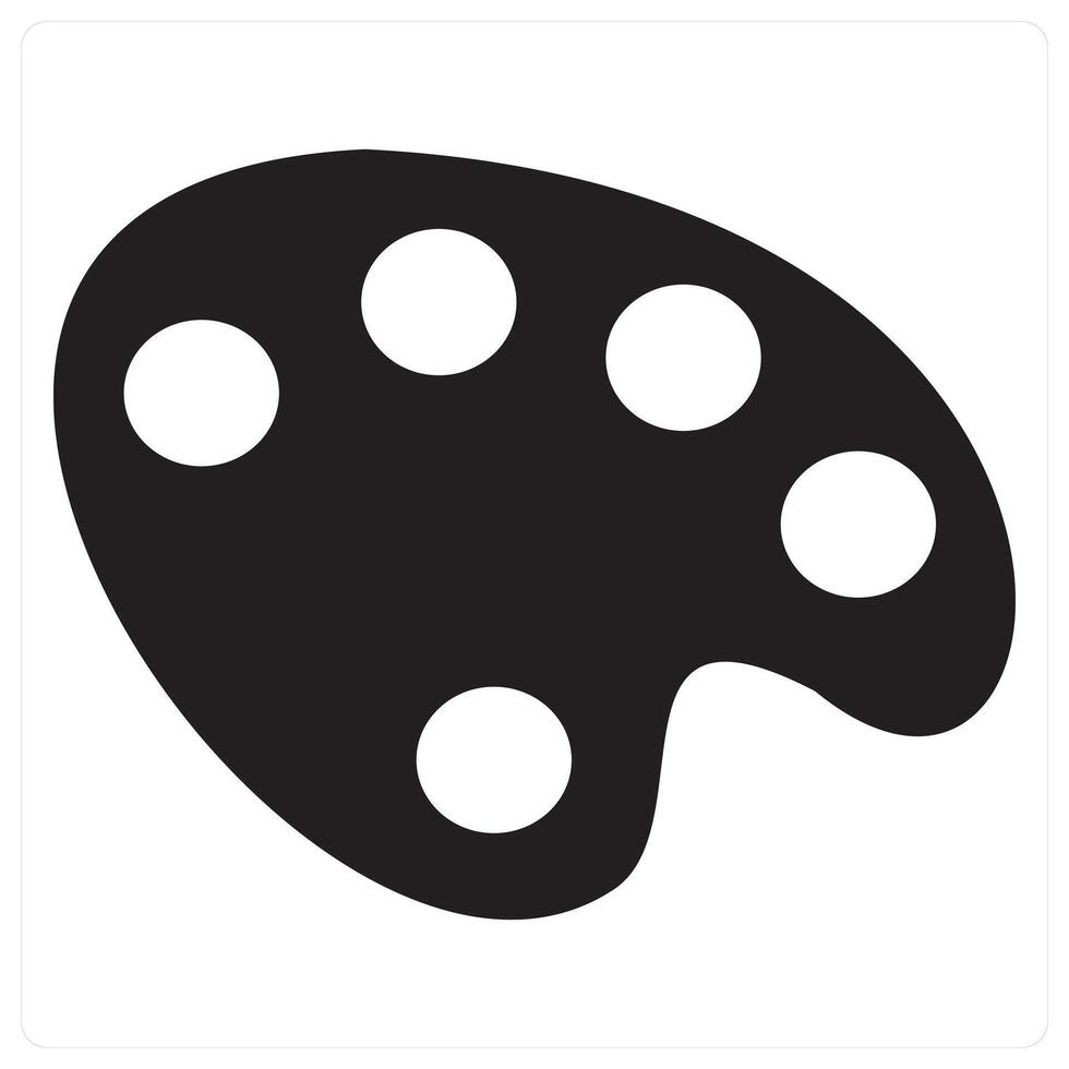 Color Palette and colors icon concept in black filled color vector