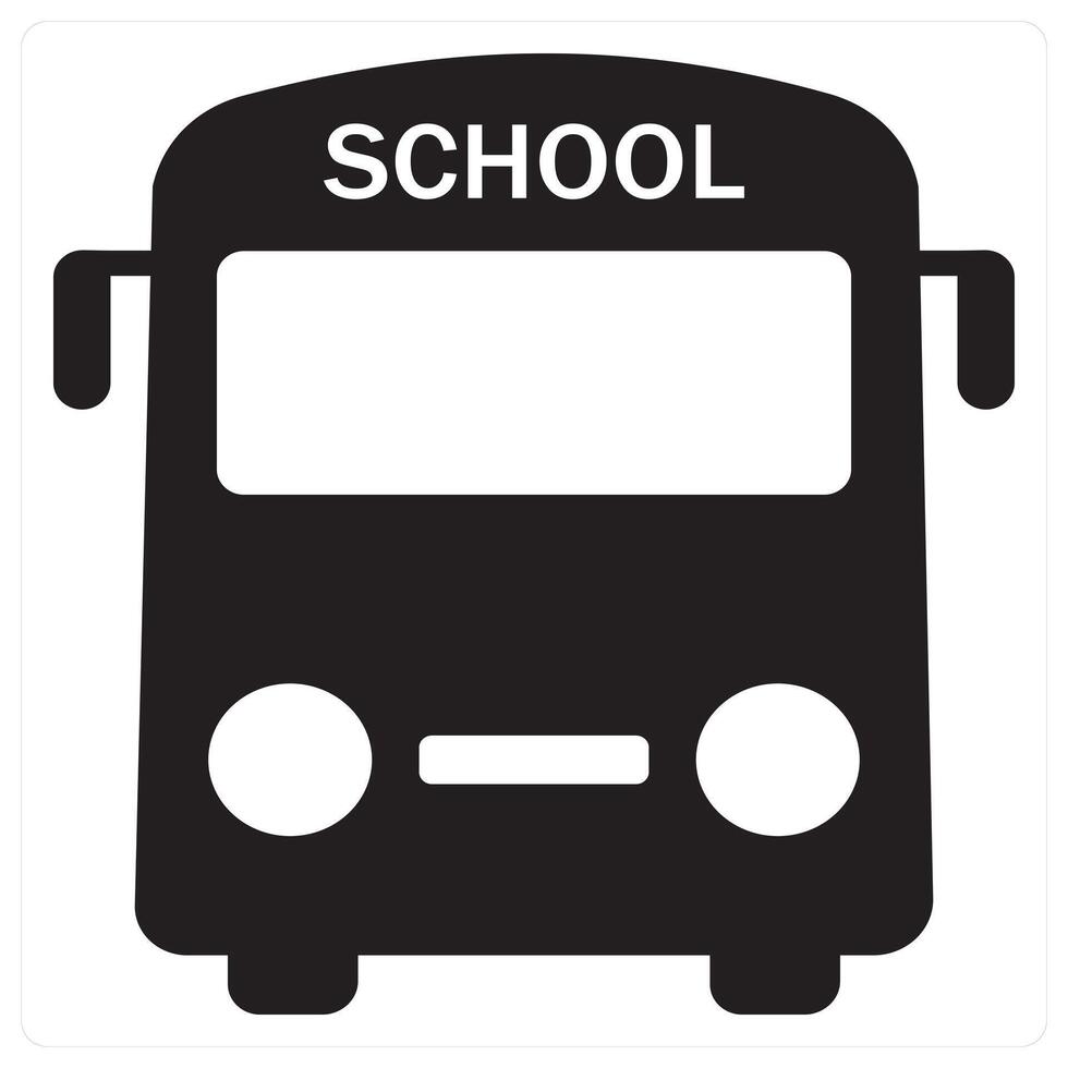 School Bus and service icon concept in black filled color vector