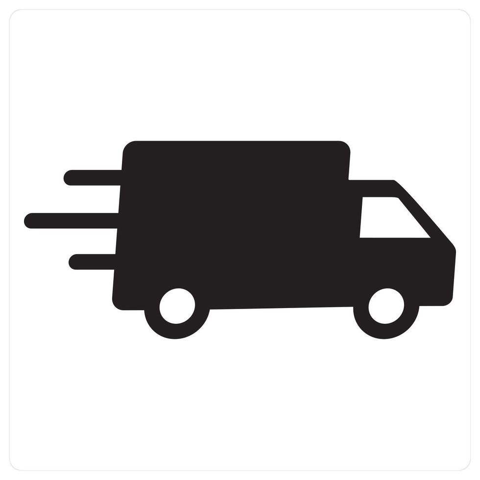 Fast Delivery and speed icon concept in black filled color vector