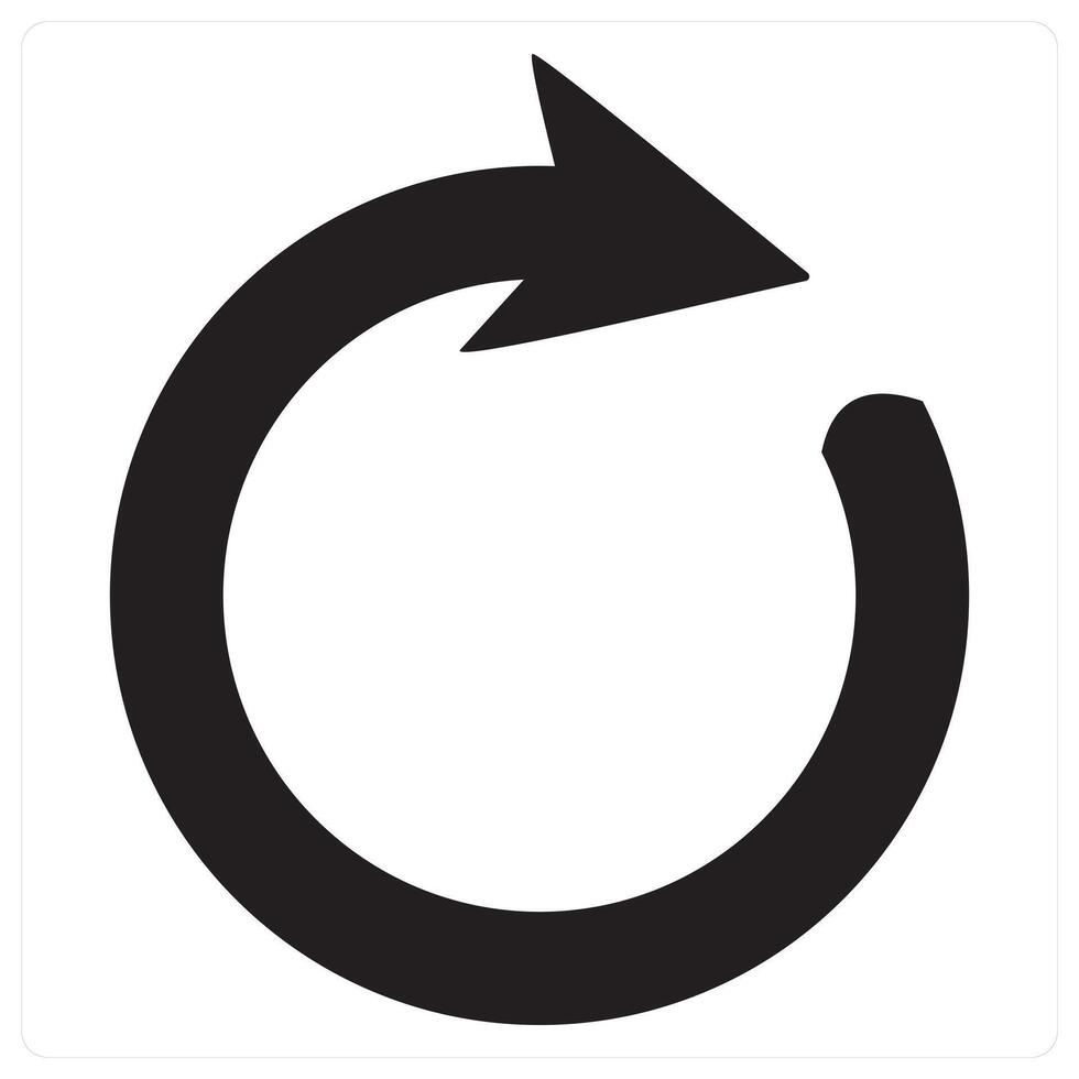 Refresh and reload icon concept in black filled color vector