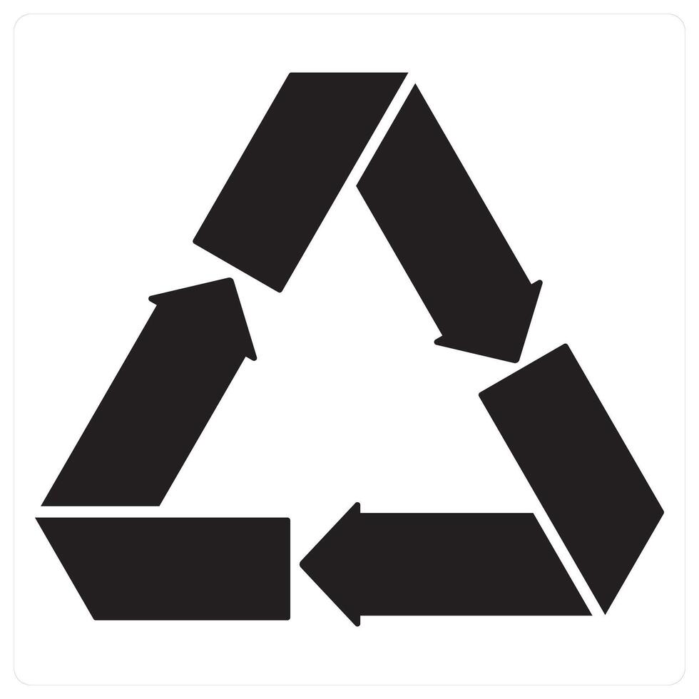 Recycle and logo icon concept in black filled color vector