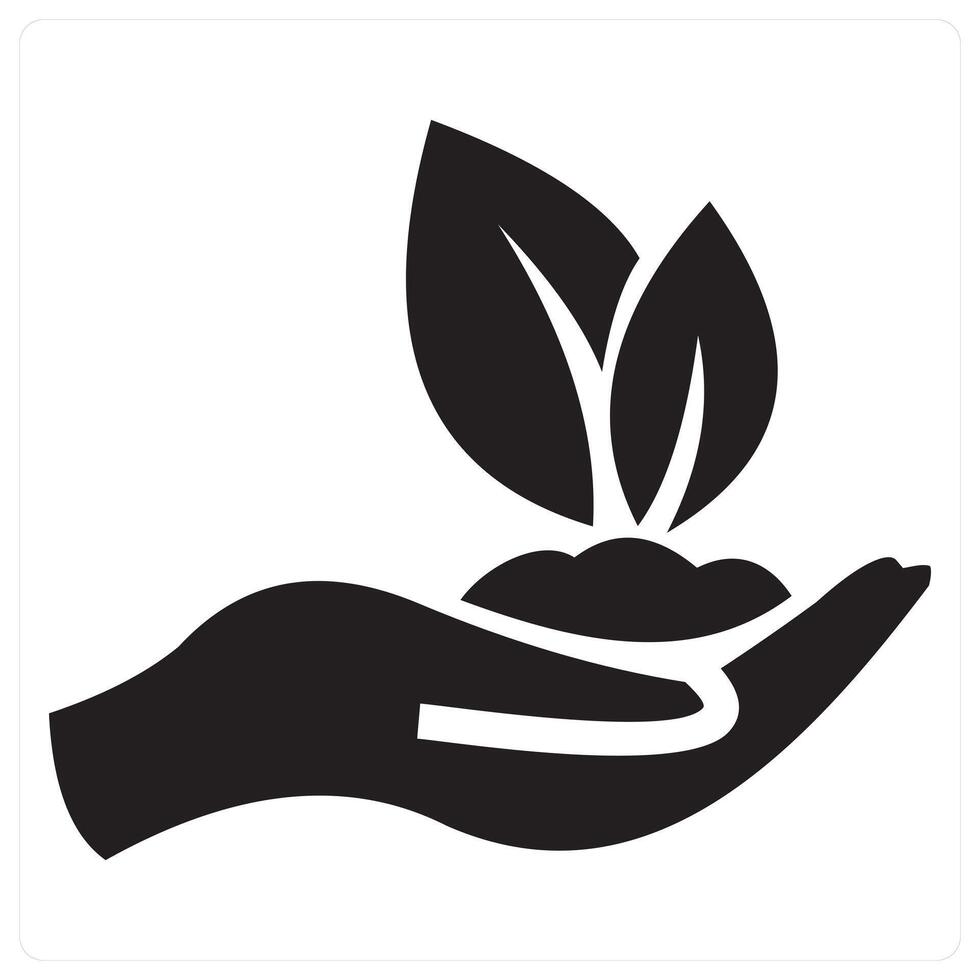 Eco Friendly and green icon concept in black filled color vector