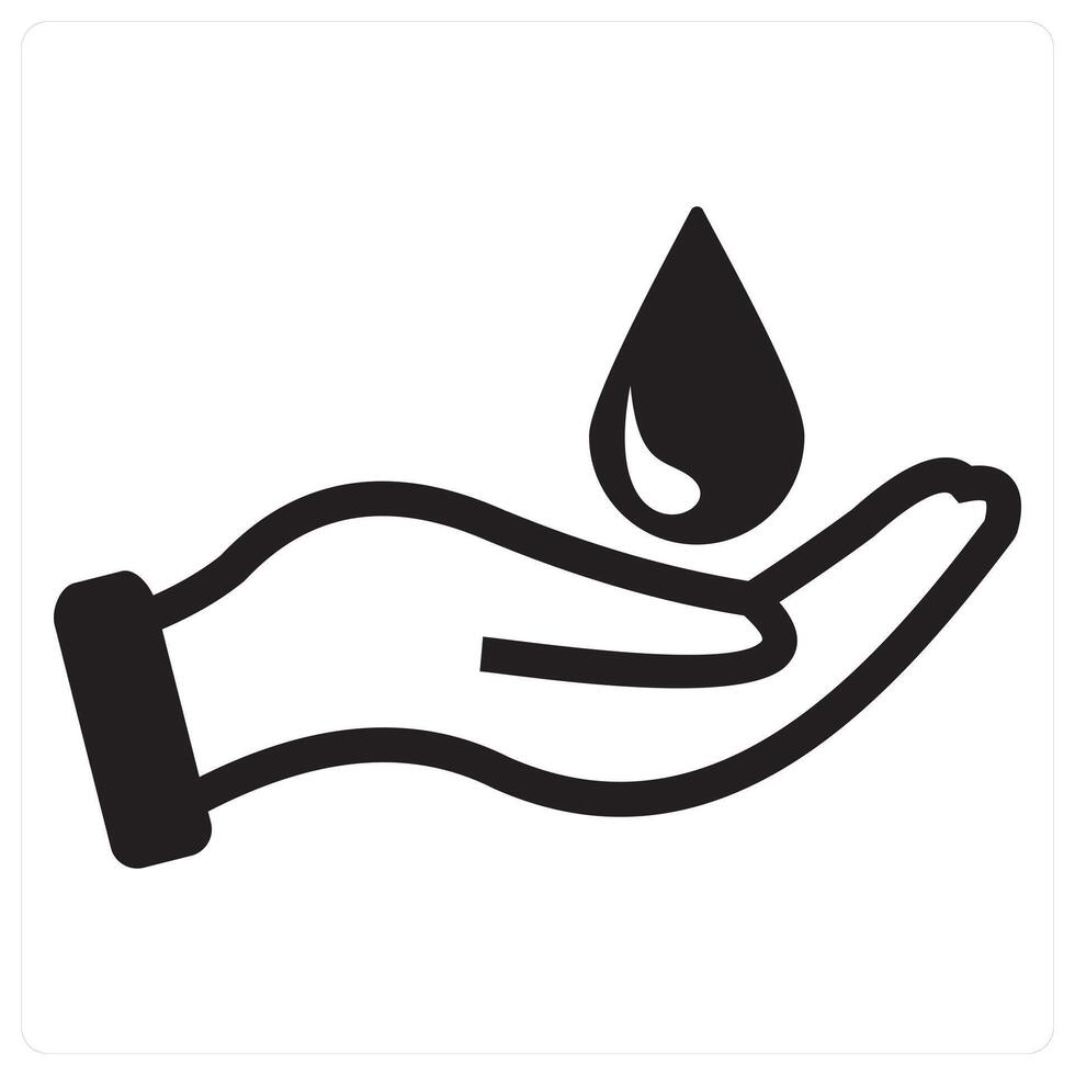 Save Water concept in black filled color vector
