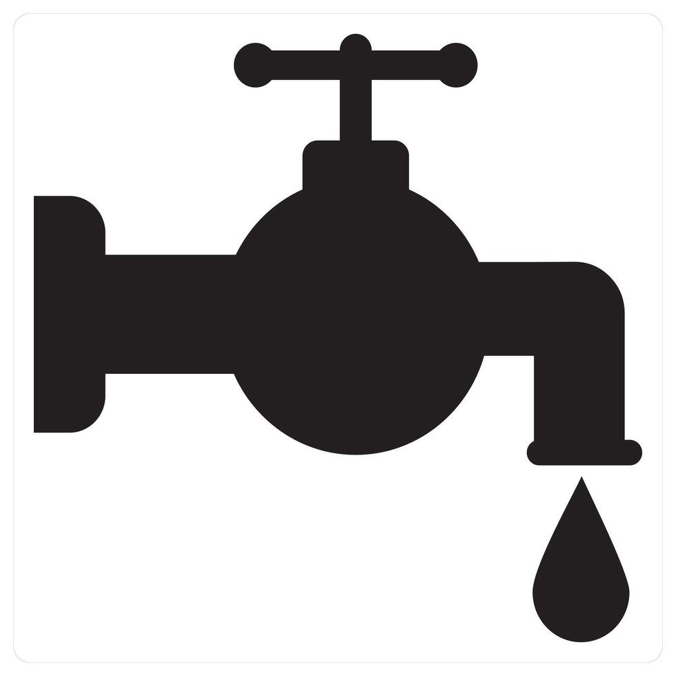 Save Water icon concept in black filled color vector