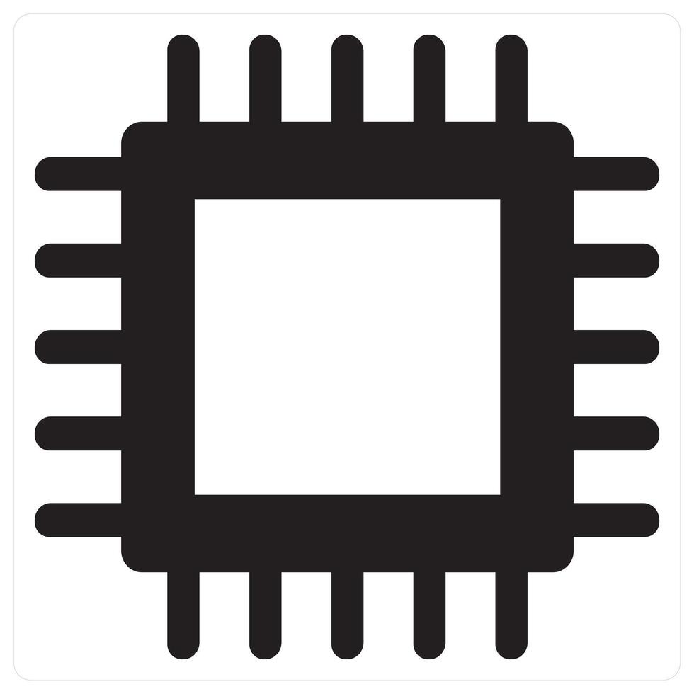 CPU Processor and cpu icon concept in black filled color vector