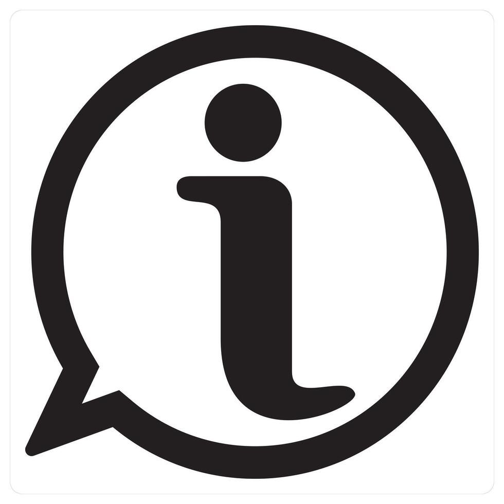Information and help icon concept in black filled color vector
