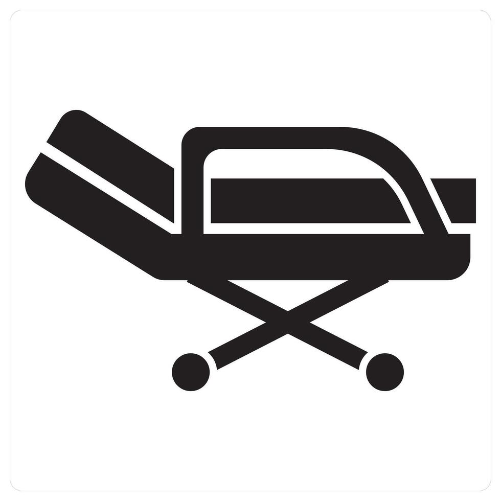 Stretcher and medical icon concept in black filled color vector