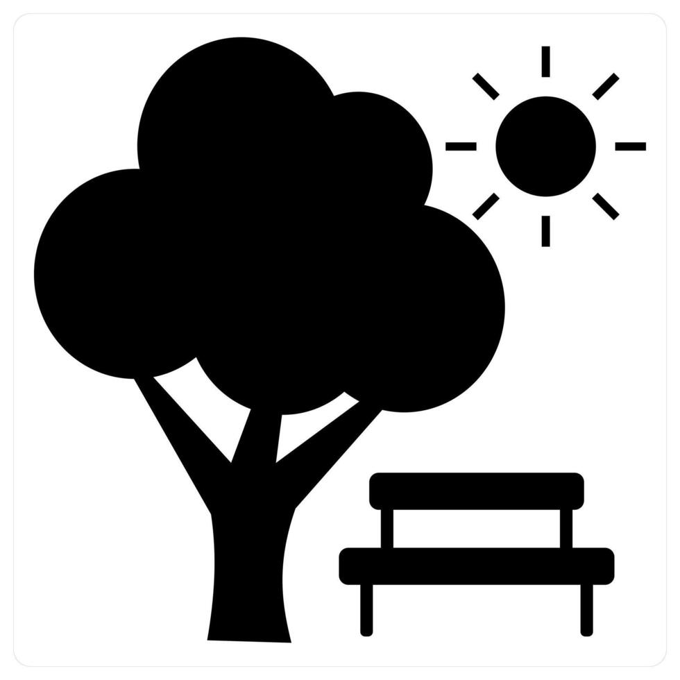 Park and garden icon concept in black filled color vector