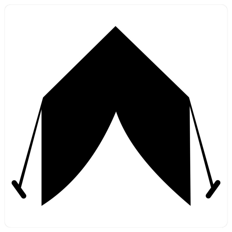 Camping and camp icon concept in black filled color vector