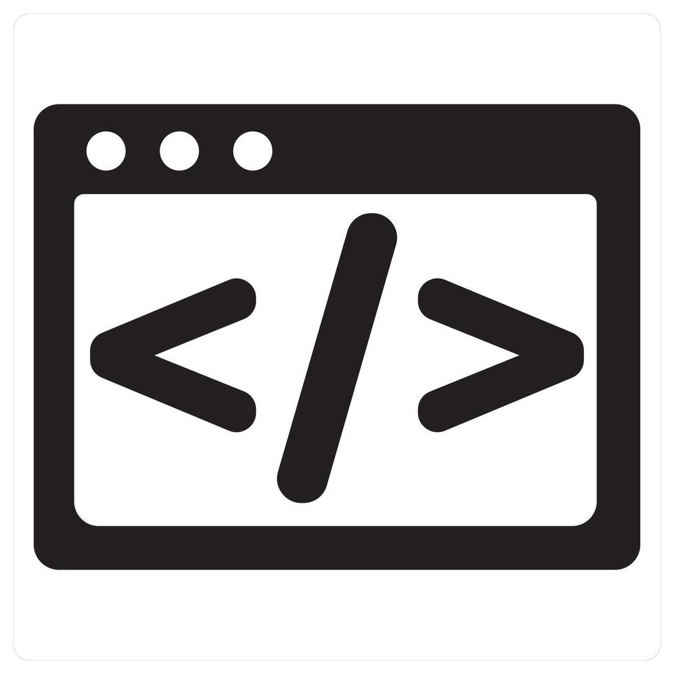 Programming icon concept in black filled color vector