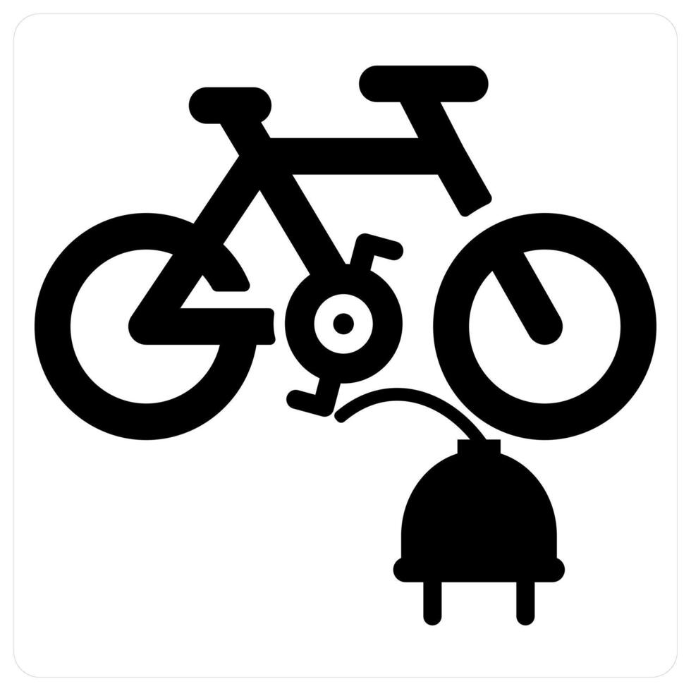 Electric Bicycle icon concept in black filled color vector