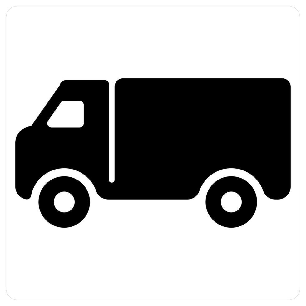 Truck and vehicle in black filled color vector