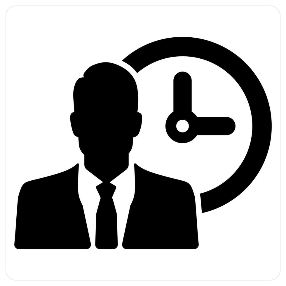 Time Management and management in black filled color vector