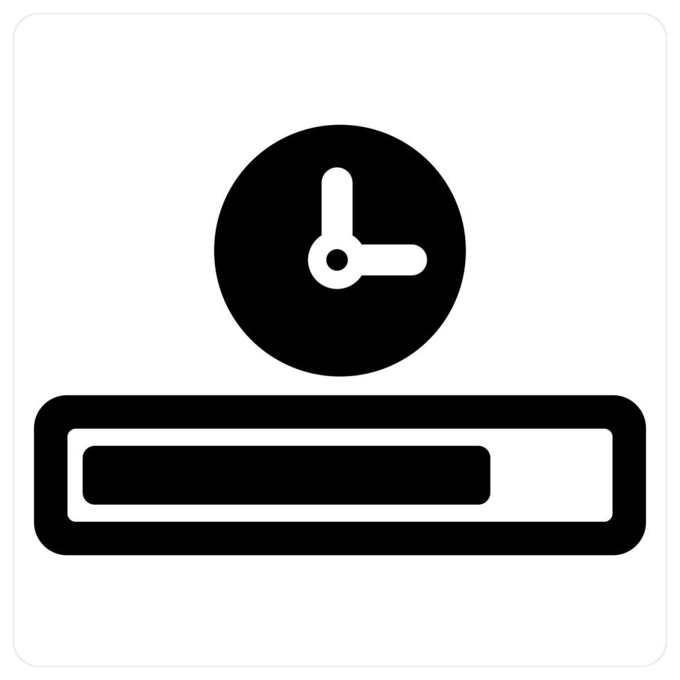 Timeline and timer icon concept in black filled color vector
