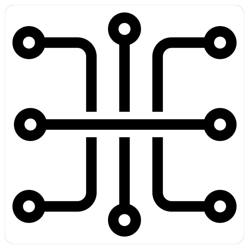 Circuit and encryption icon concept in black filled color vector