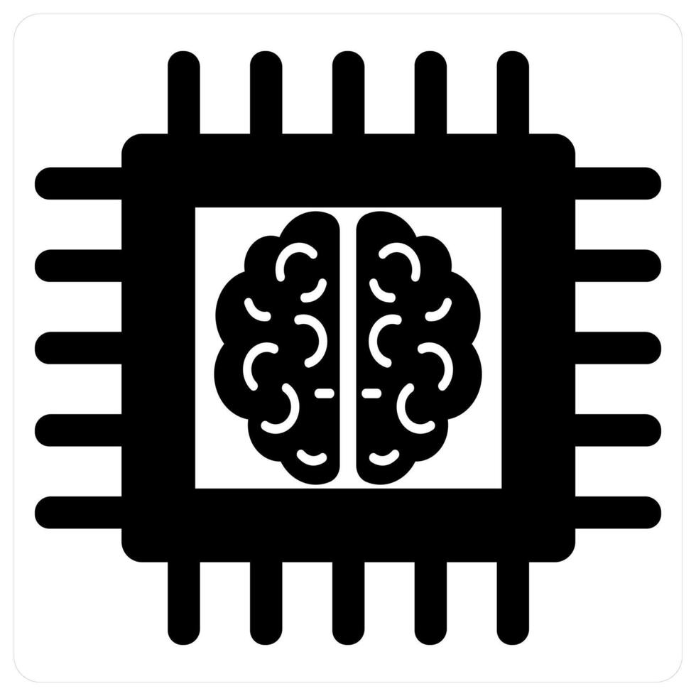 Artificial intelligence icon concept in black filled color vector