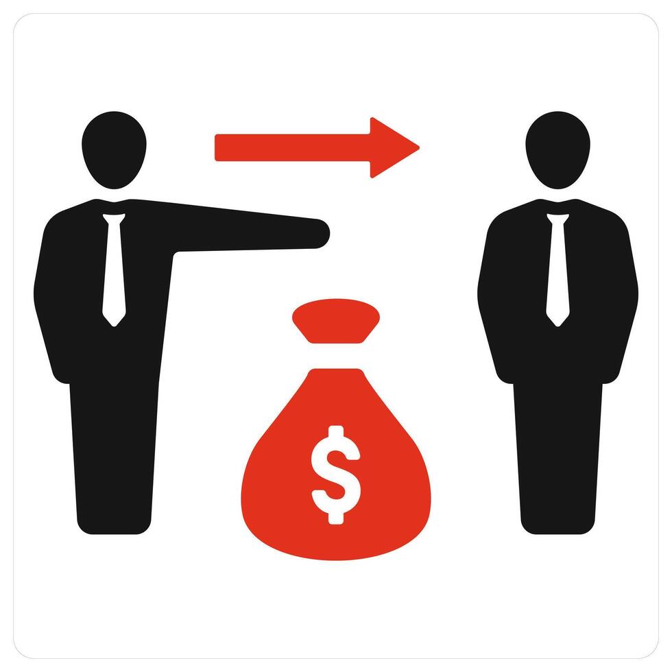 Credit and cash icon concept in red filled color vector