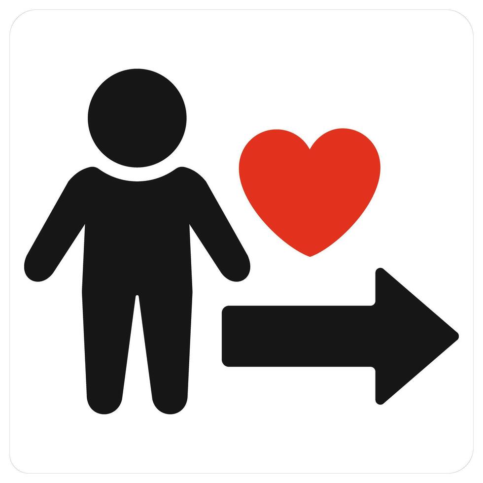 Show Empathy and health icon concept in red filled color vector