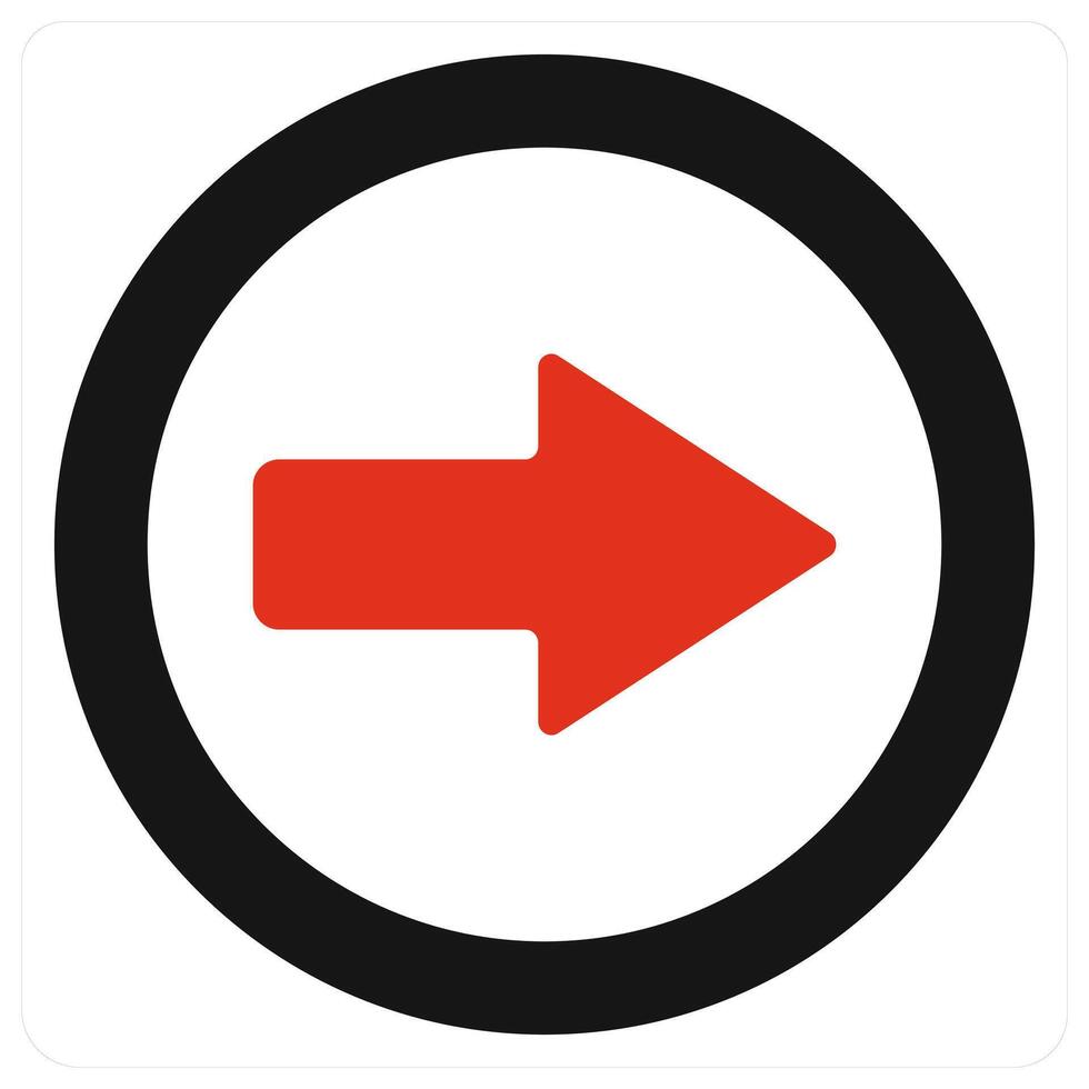 Direction and direction icon concept in red filled color vector
