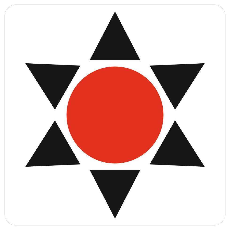 Sun and nature icon concept in red filled color vector