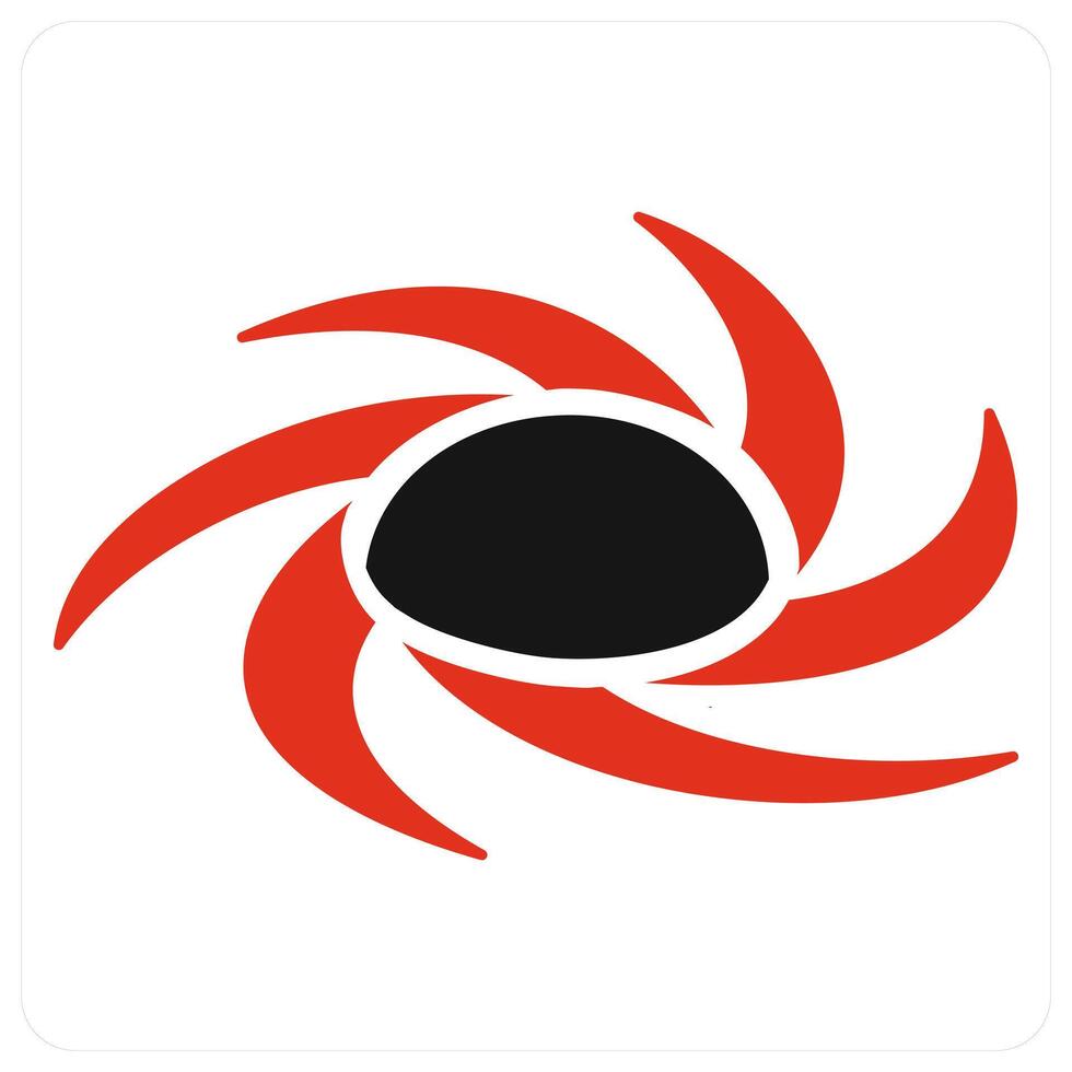 red hole and orbit icon concept in red filled color vector