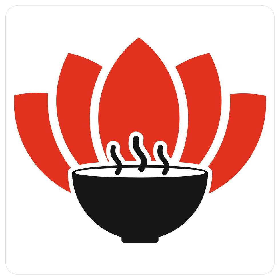 SPA andf flora icon concept in red filled color vector