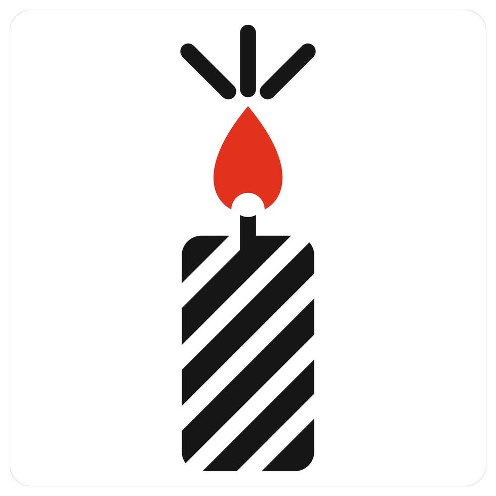 Candle and light icon concept in red filled color vector