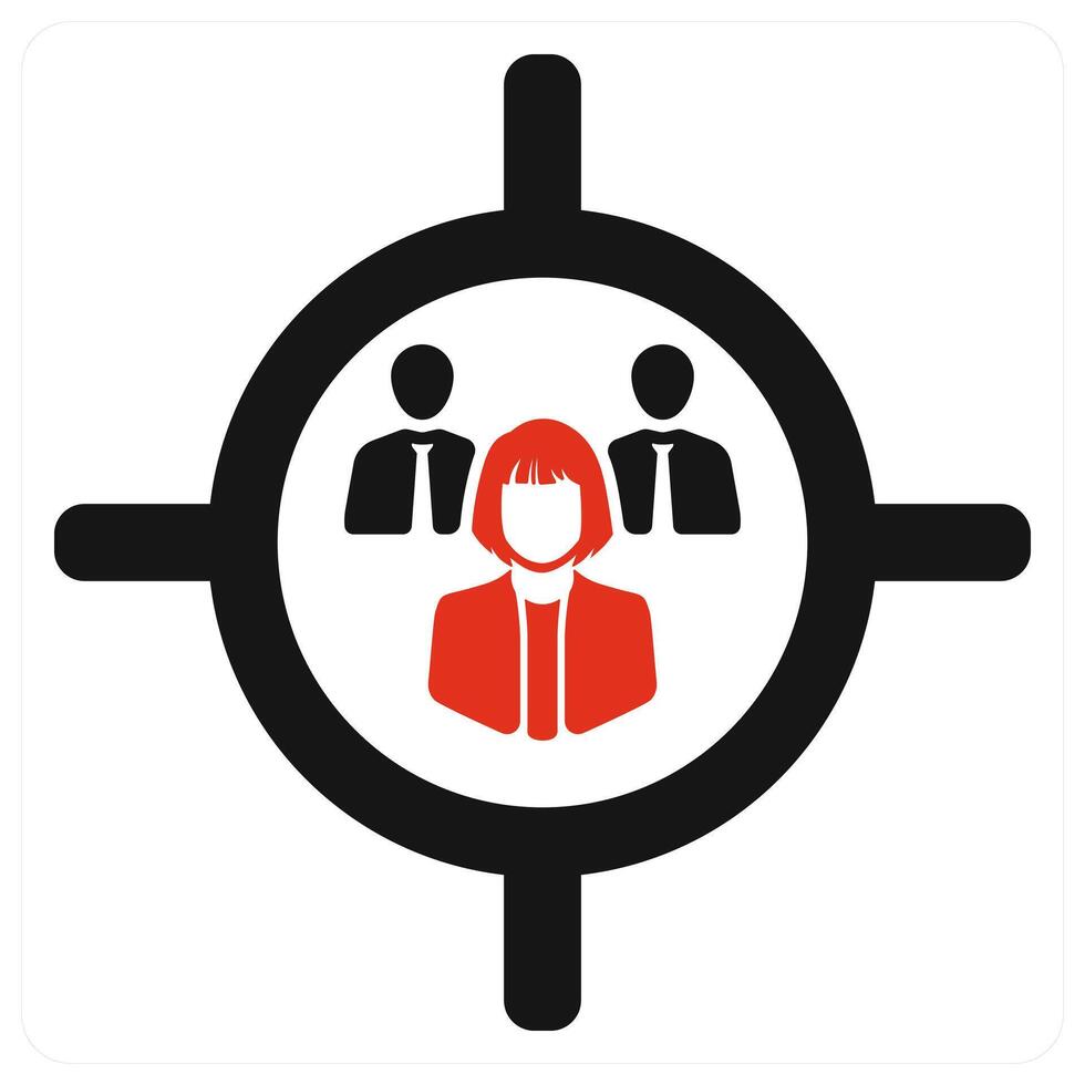 Target Audience and audience icon concept in red filled color vector