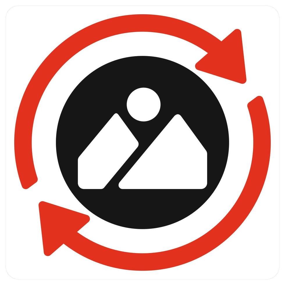 Rebranding and branding icon concept in red filled color vector