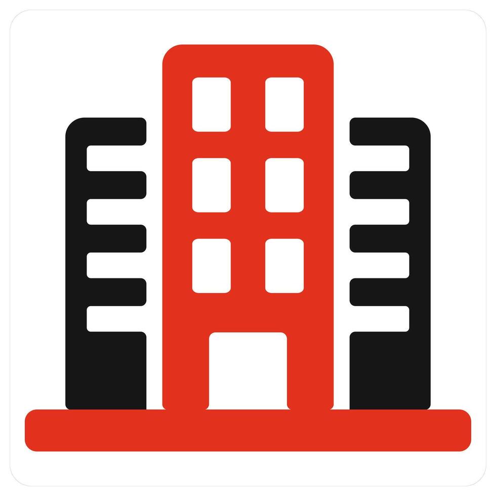 Building and architect icon concept in red filled color vector