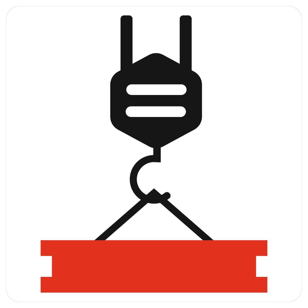Hoist and mechanical icon concept in red filled color vector