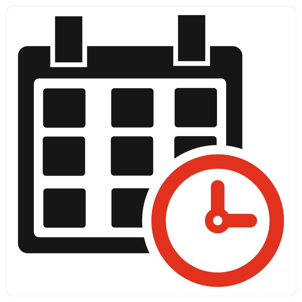 Schedule and appointment icon concept in red filled color vector