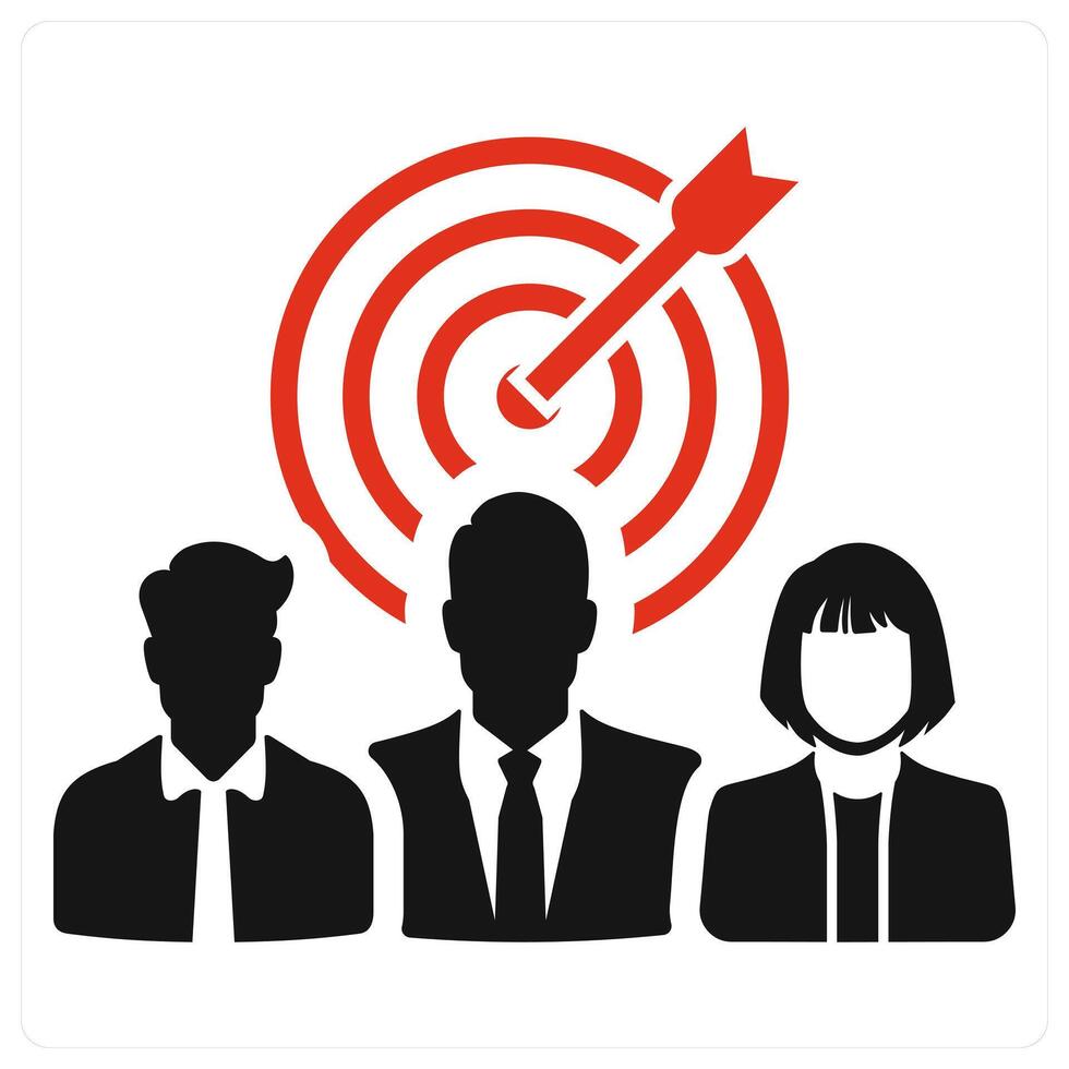Business target and target icon concept in red filled color vector