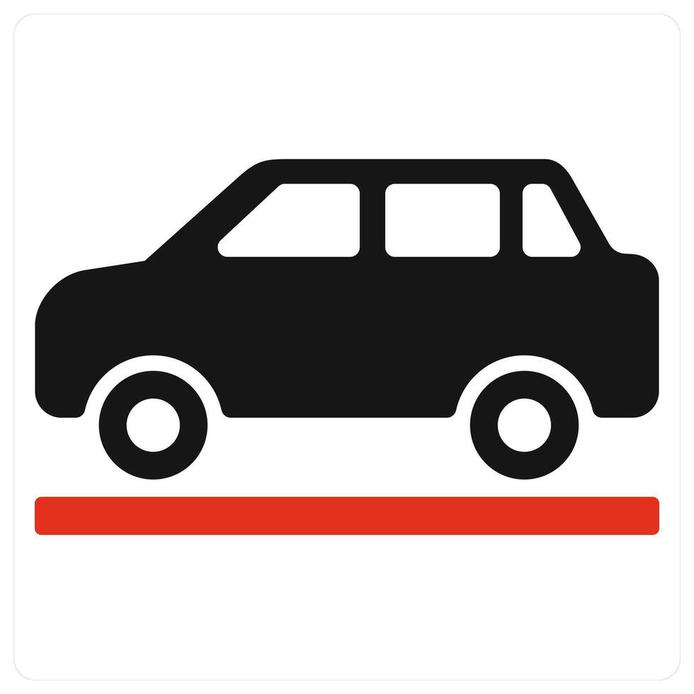 Vehicle and transport icon concept in red filled color vector