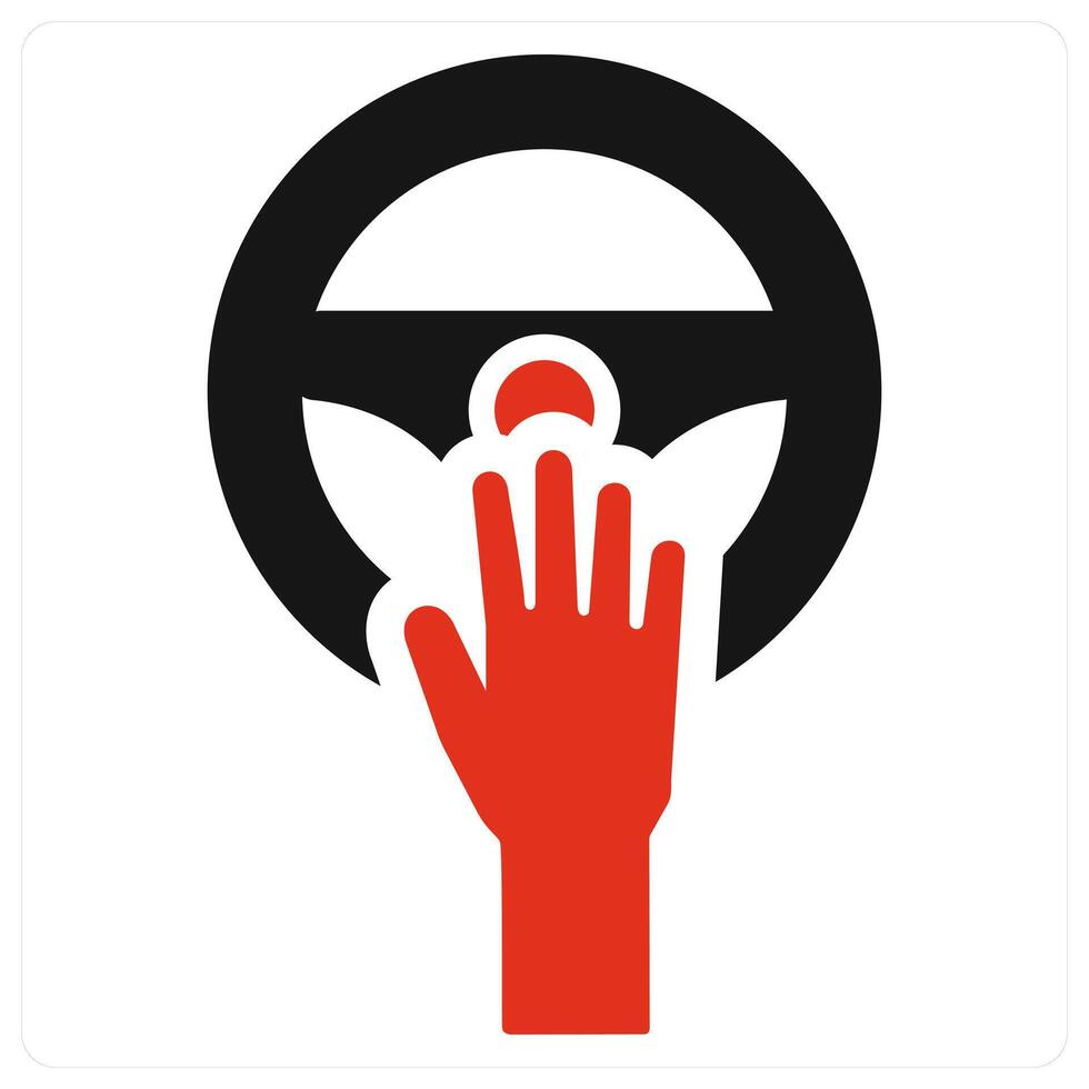 Horn and beep icon concept in red filled color vector