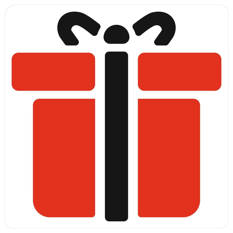 Gift and present icon concept in red filled color vector