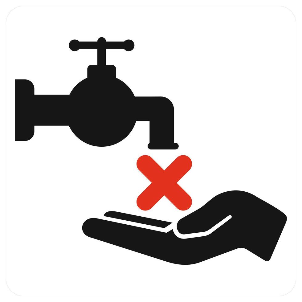 No Water and moisture icon concept in red filled color vector