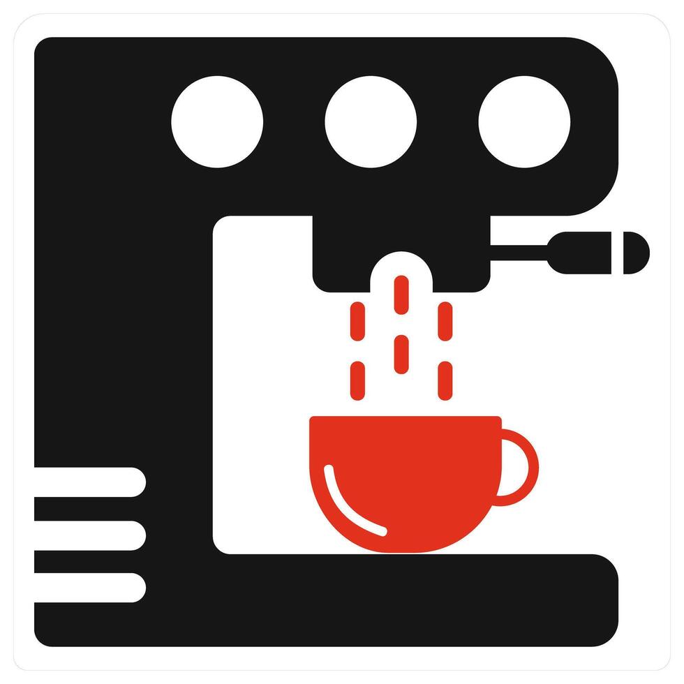 Coffee Machine icon in red filled color vector