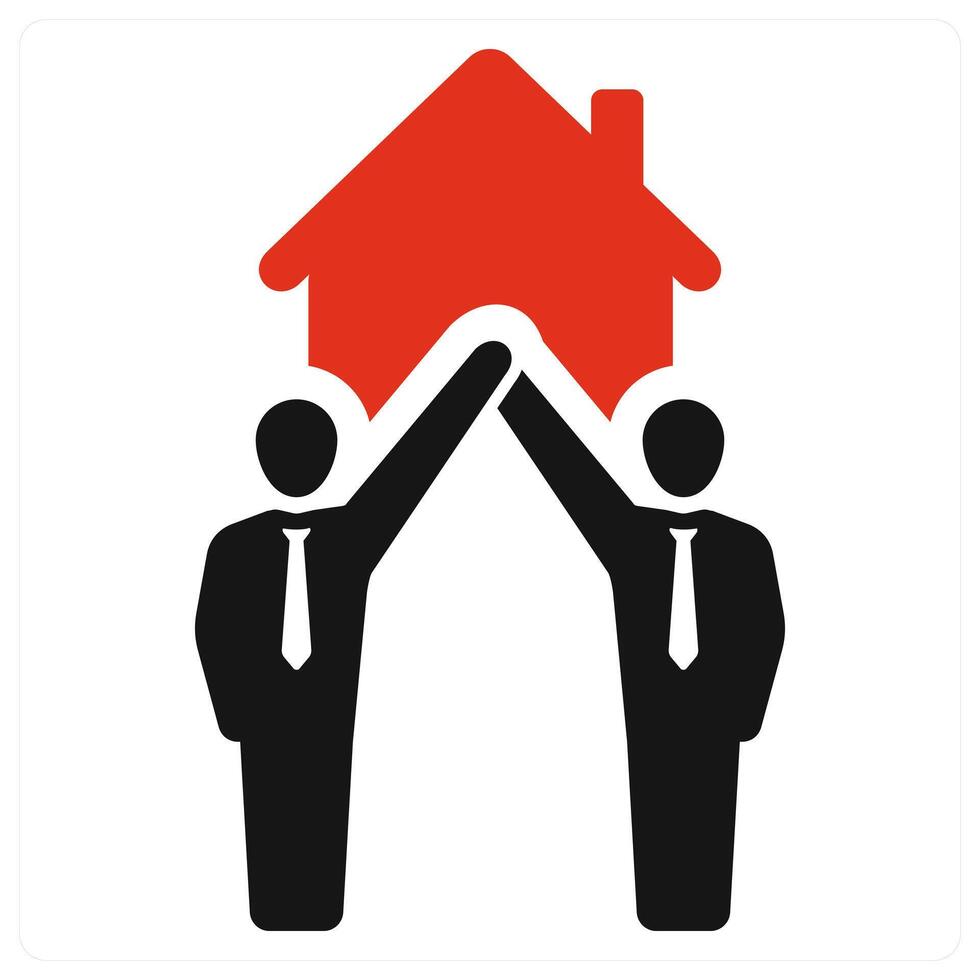 Neighbourhood and estate icon concept in red filled color vector