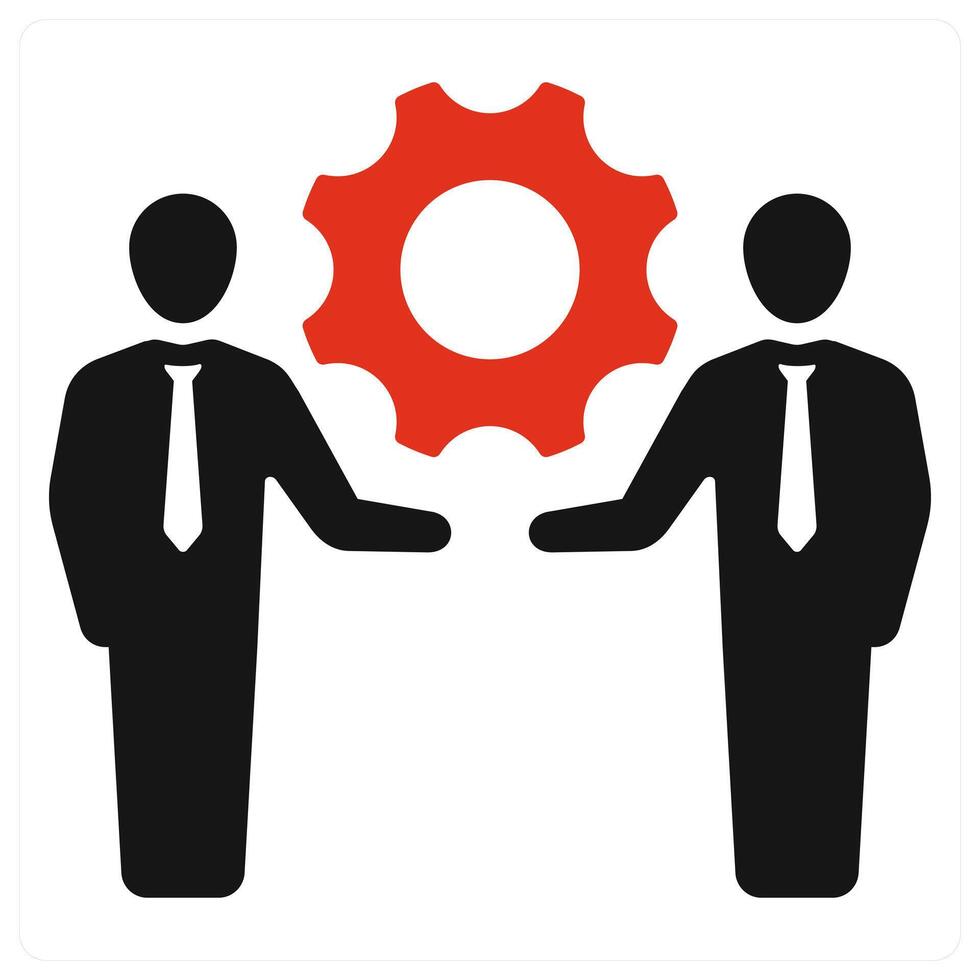 Community Development and community icon concept in red filled color vector