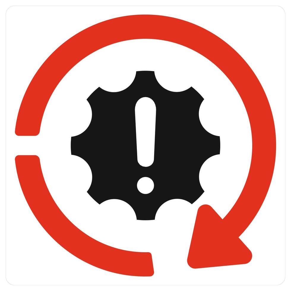 Problem and critical icon concept in red filled color vector