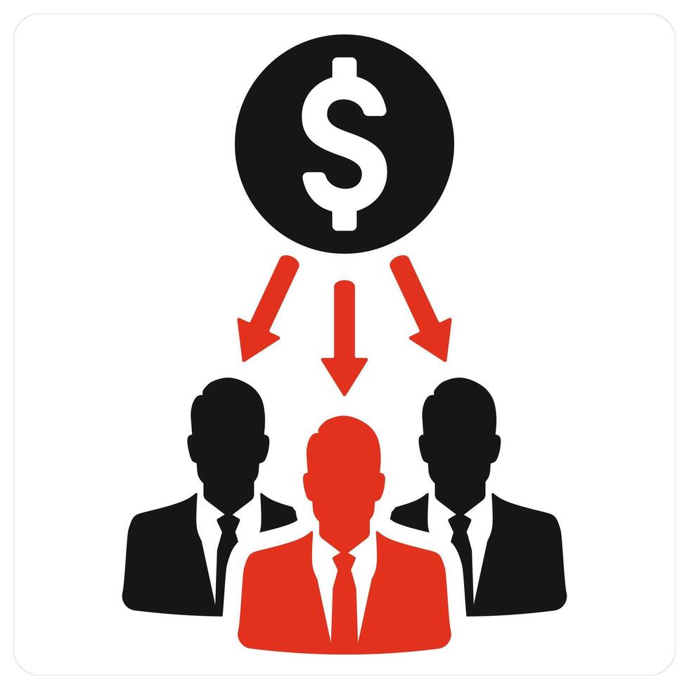 Backers and finance icon concept in red filled color vector