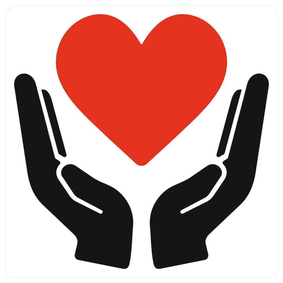 Charity and donation icon concept in red filled color vector