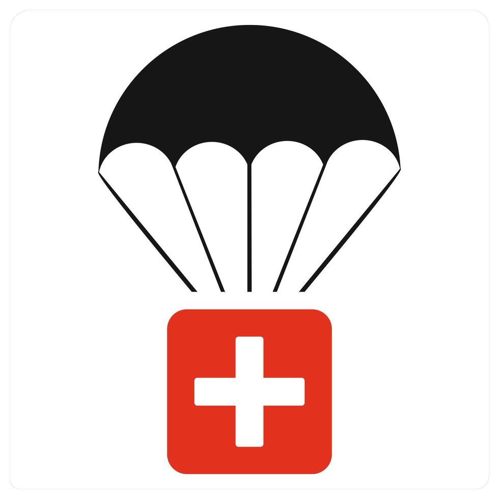 Humanitarian Aid and charity icon concept in red filled color vector