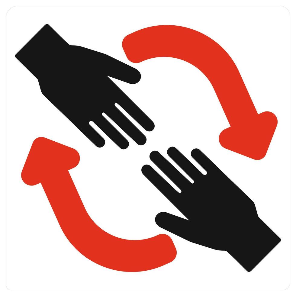 Help and support icon concept in red filled color vector
