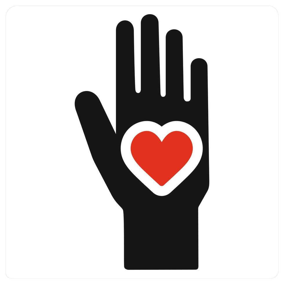 Voluntary and charity icon concept in red filled color vector