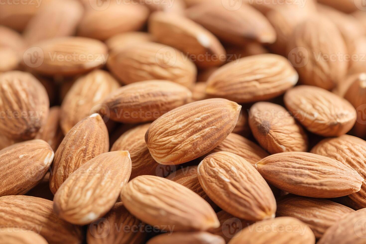 Close Up Of Delicious Almonds Displayed In A Grouped Arrangement photo